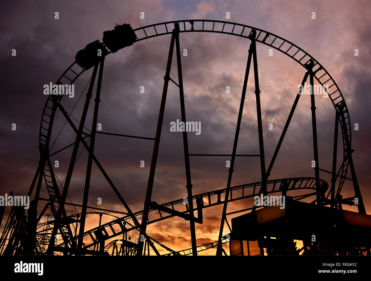 Roller coaster at Prater park, Vienna, Austria Stock Photo