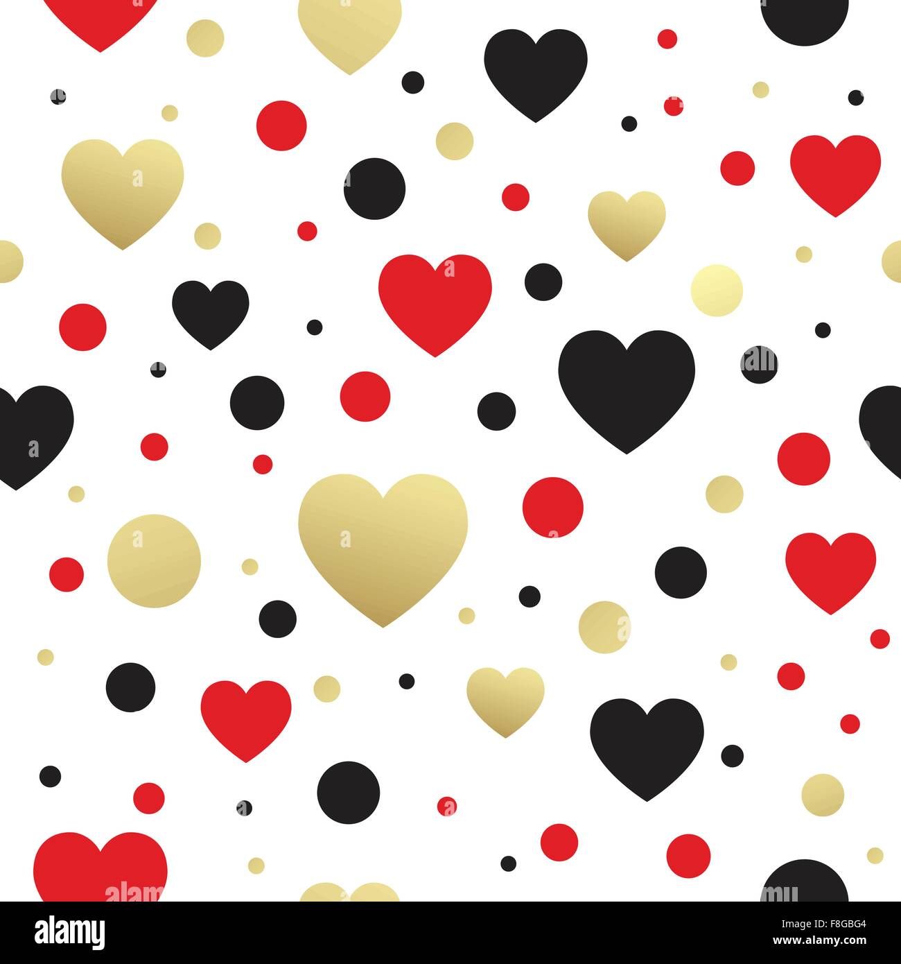 Vector seamless pattern with hearts. Vector illustration Stock Vector ...