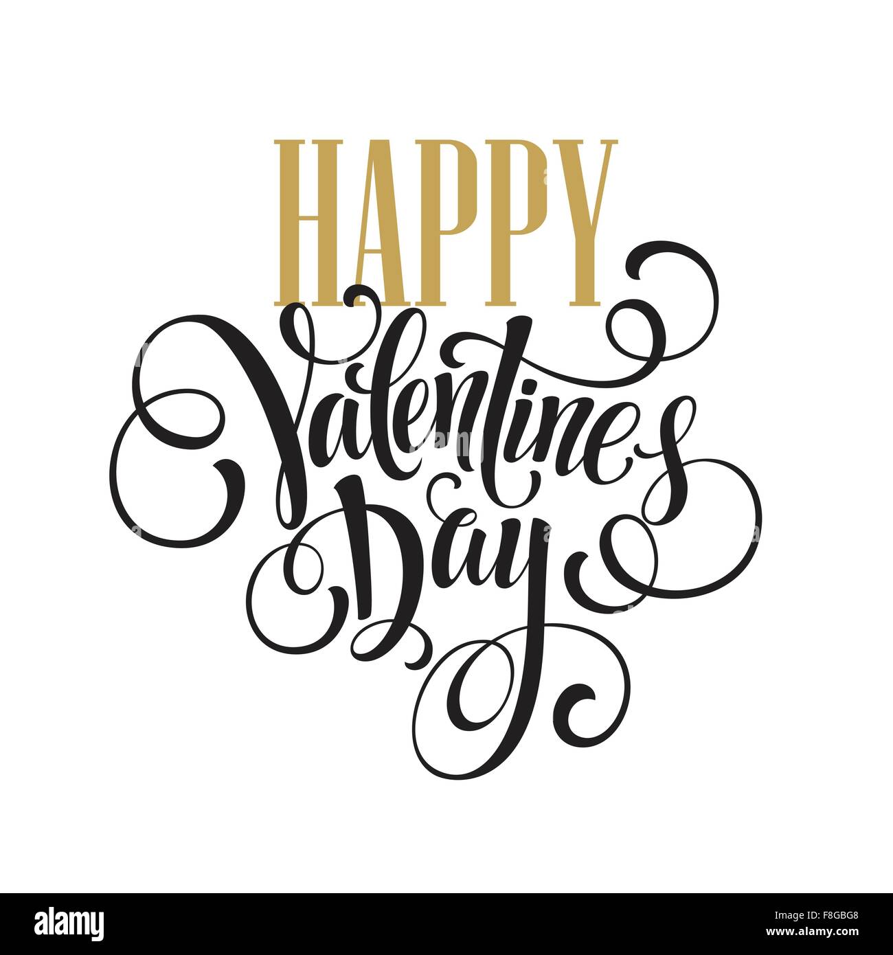 Happy Valentines Day Hand Drawing Lettering design. Vector illustration ...