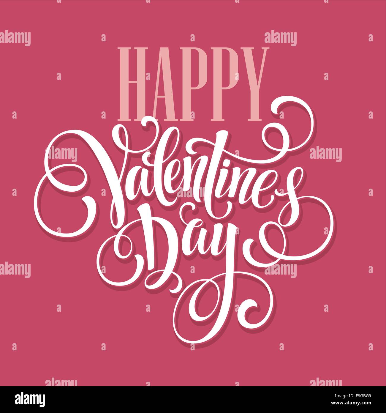 Happy Valentines Day Hand Drawing Lettering design. Vector illustration ...
