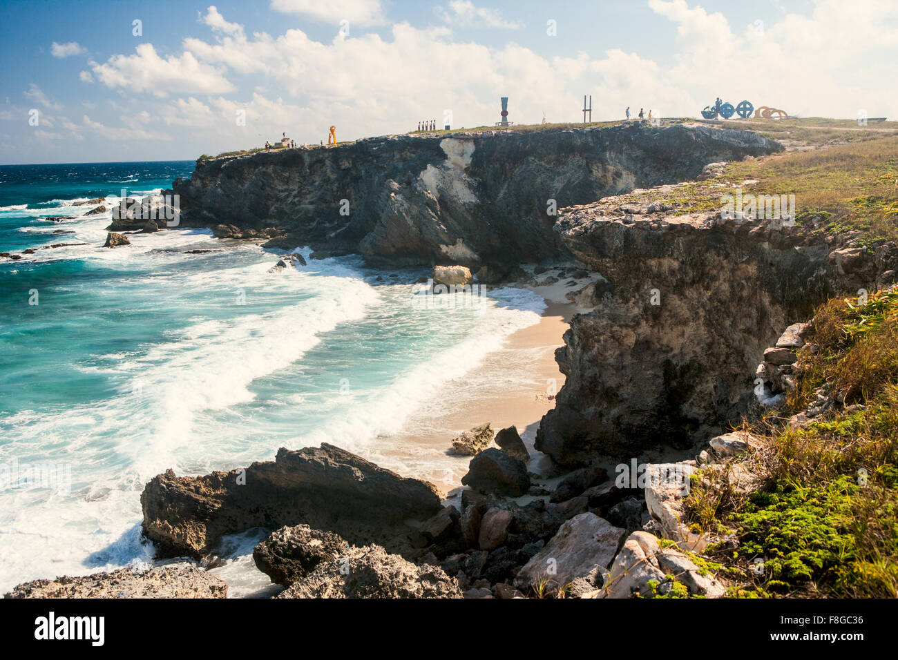 The cliffs of Punta Sur, Isla Mujeres, Mexico Stock Photo