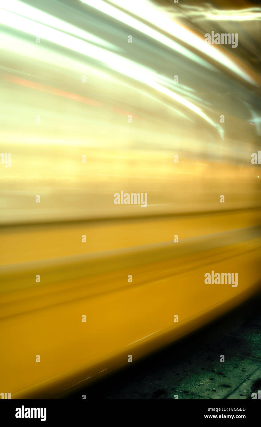 trolley, long exposure, abstract. Stock Photo