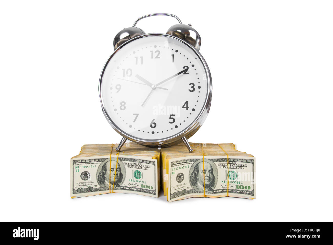 Time is money concept with clock and dollars Stock Photo - Alamy