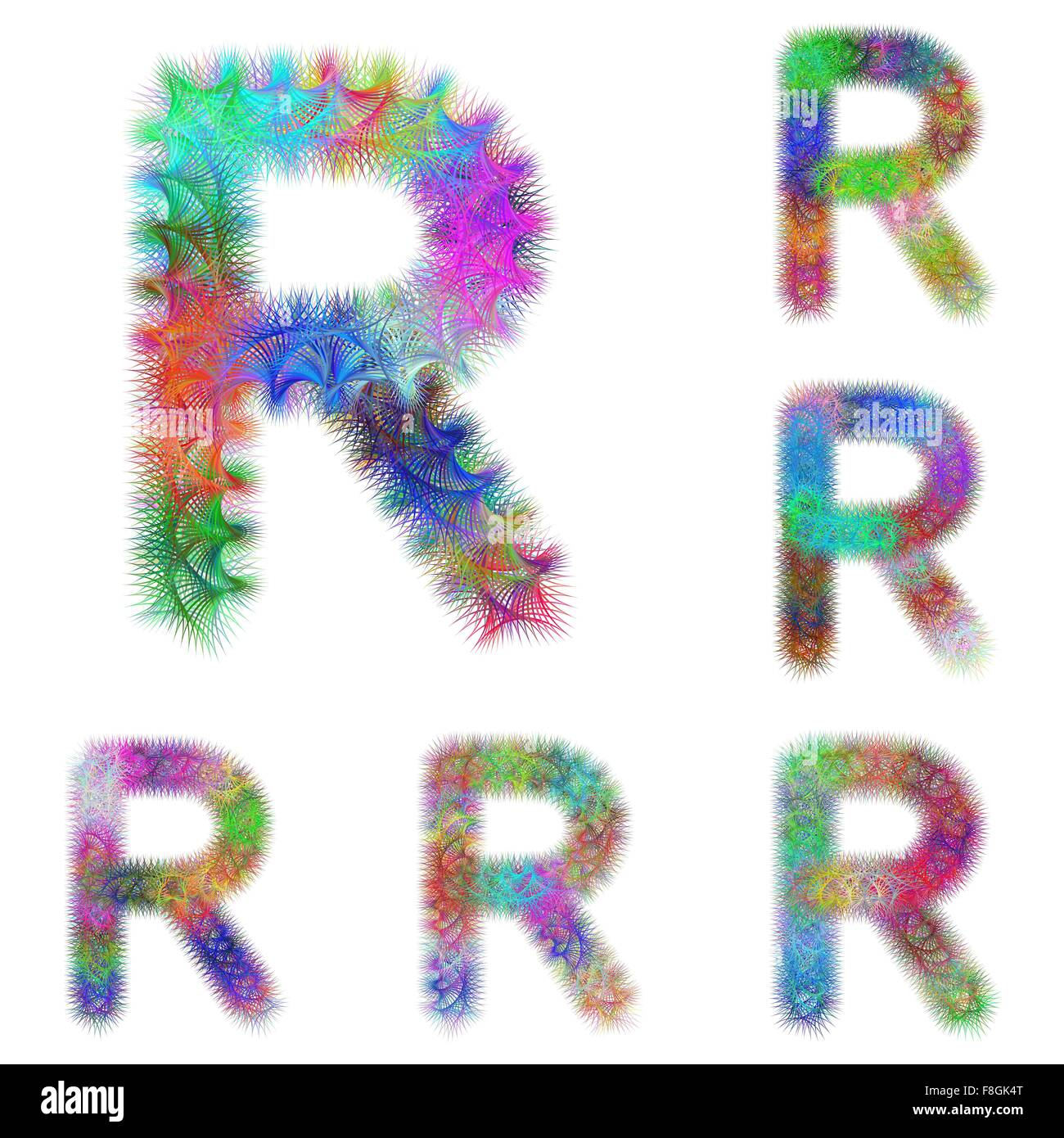Happy colorful fractal font set - letter R Stock Vector Image & Art - Alamy