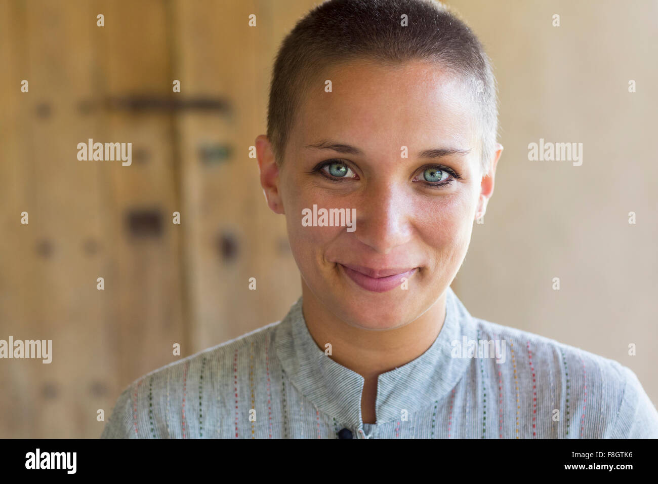 Caucasian woman smiling Stock Photo