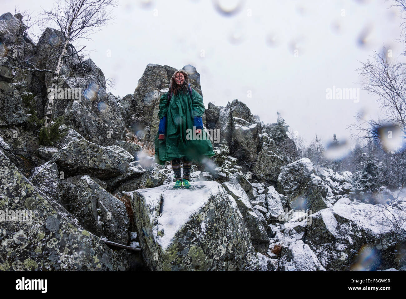 Woman standing on hill enjoying hi-res stock photography and images - Alamy