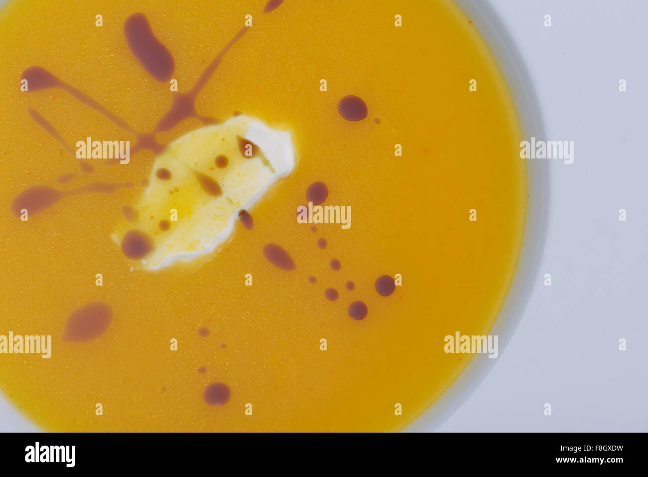 vegetable cream soup closeup isolated on white background Stock Photo ...
