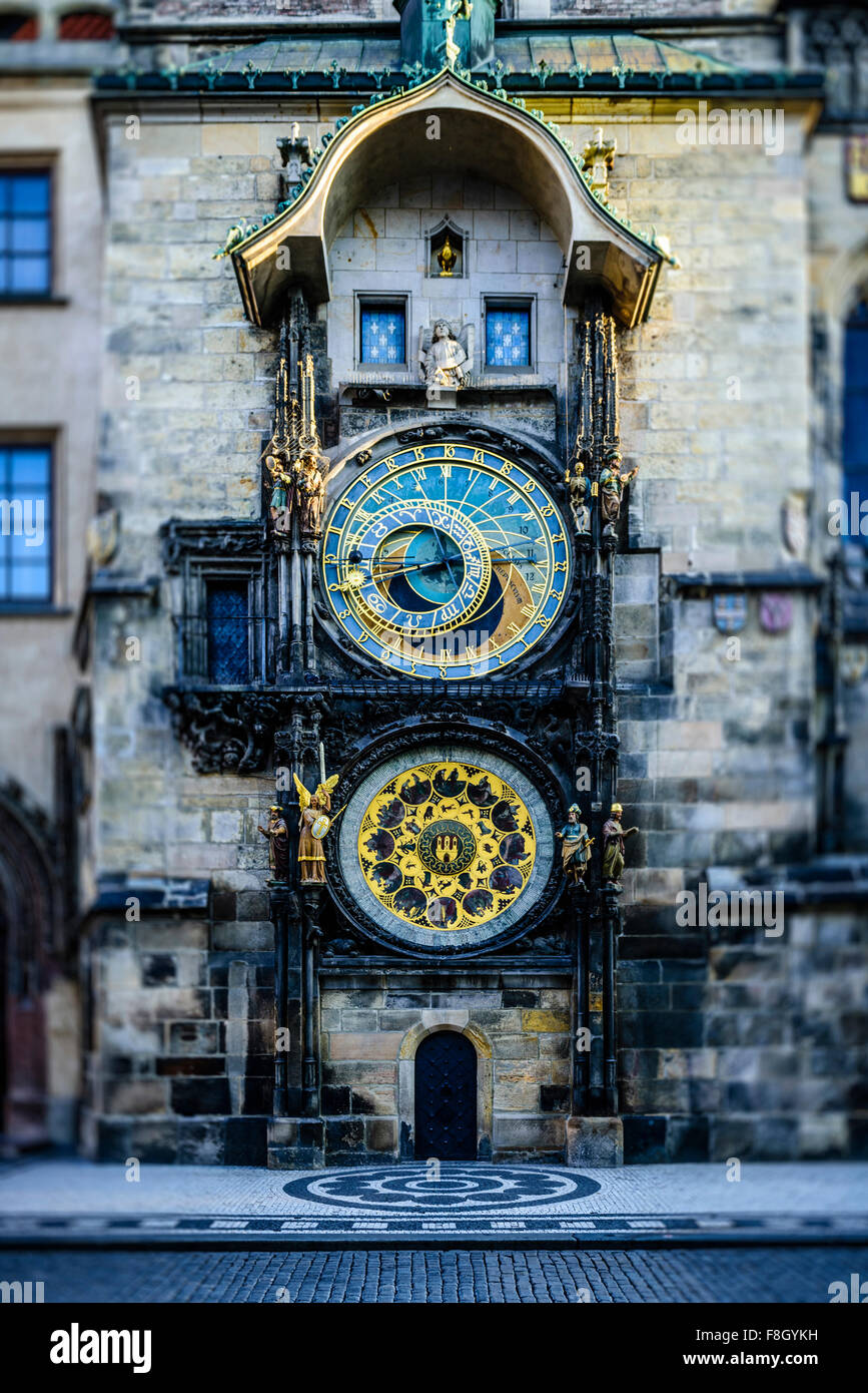 Ornate clock on historical building Stock Photo