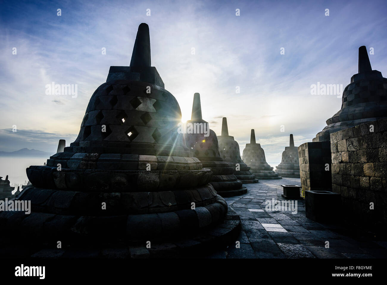 Monuments in Borobudur, Jawa Tengah, Indonesia Stock Photo