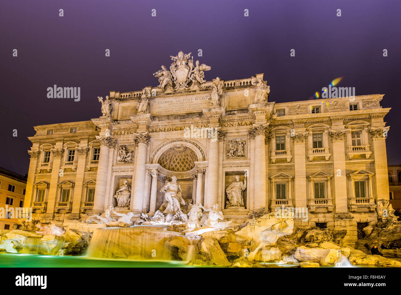 Fountain Trevi during evening hours in Rome Stock Photo Alamy