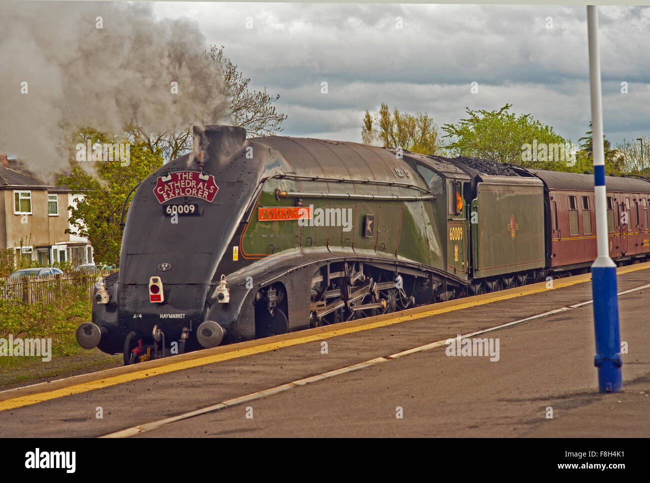 A4 Pacific No 60009 Union of South Africa at Eaglescliffe Stock Photo