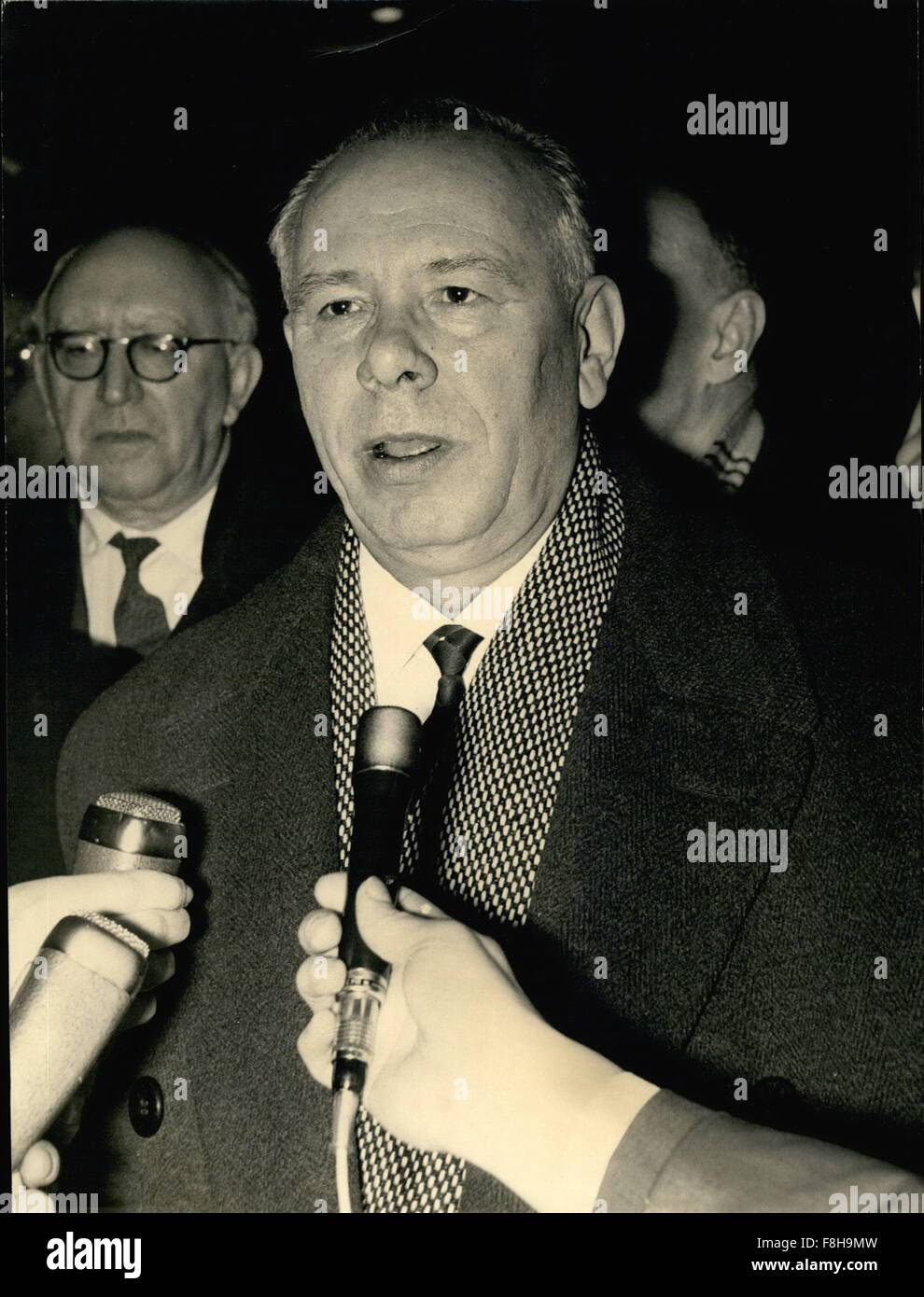 1962 - A delegation of the Soviet Supreme arrives in Paris A delegation of members of the Soviet Supreme, invited by the French National Assembly, arrived today at Orly airport for a 10-day visit through France. The delegation is led by Mr. Nicolas Podgorny, member of the Presidium of the Soviet Supreme. OPS: At his arrival at Orly airport, Mr. Podgorny is asked questions by reporters. © Keystone Pictures USA/ZUMAPRESS.com/Alamy Live News Stock Photo