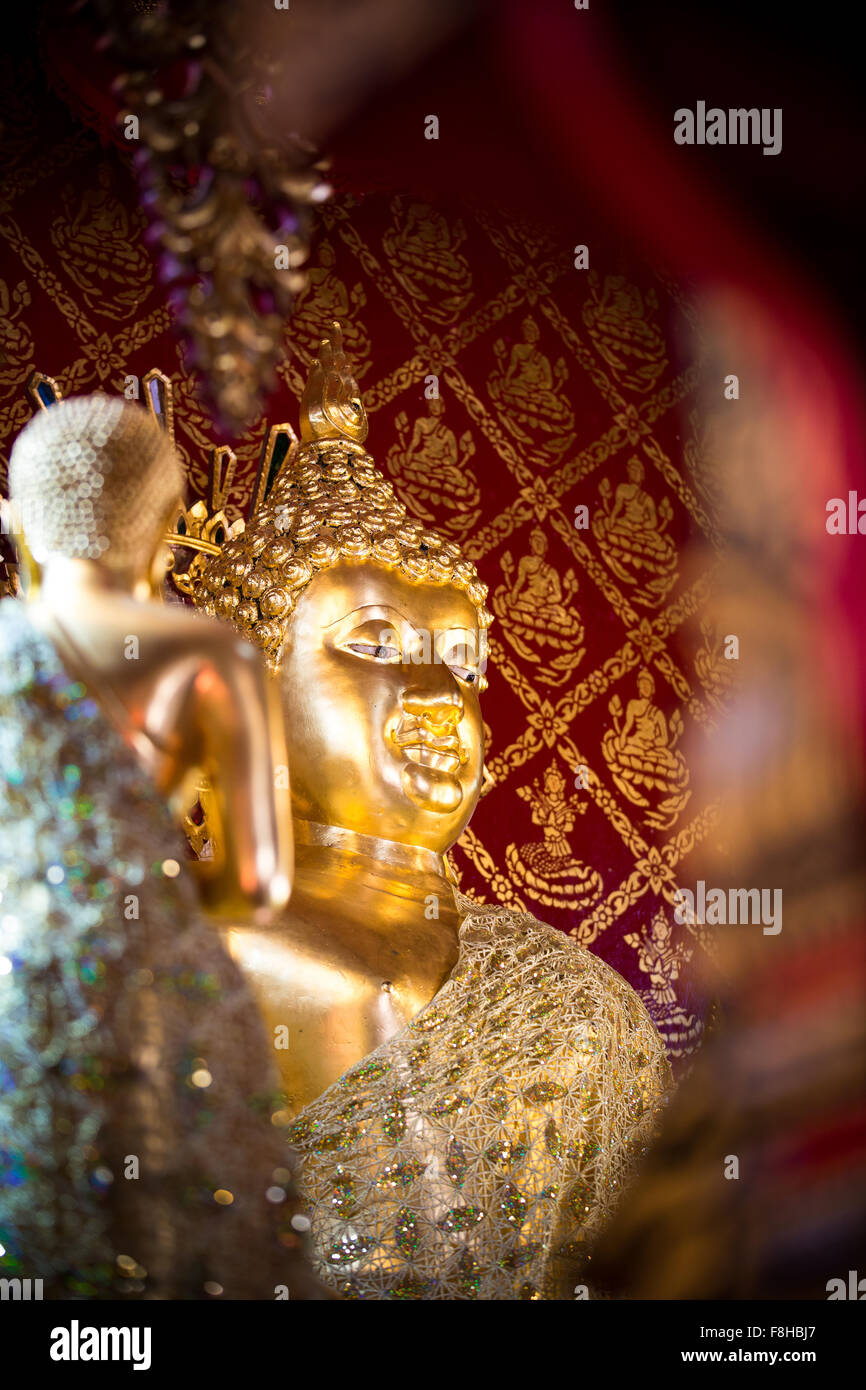 Buddha Sculpture at Wat Phra Sing - Chiang Rai, Thailand Stock Photo