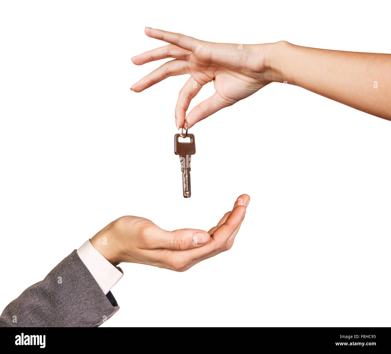 Hand giving a key Stock Photo Alamy