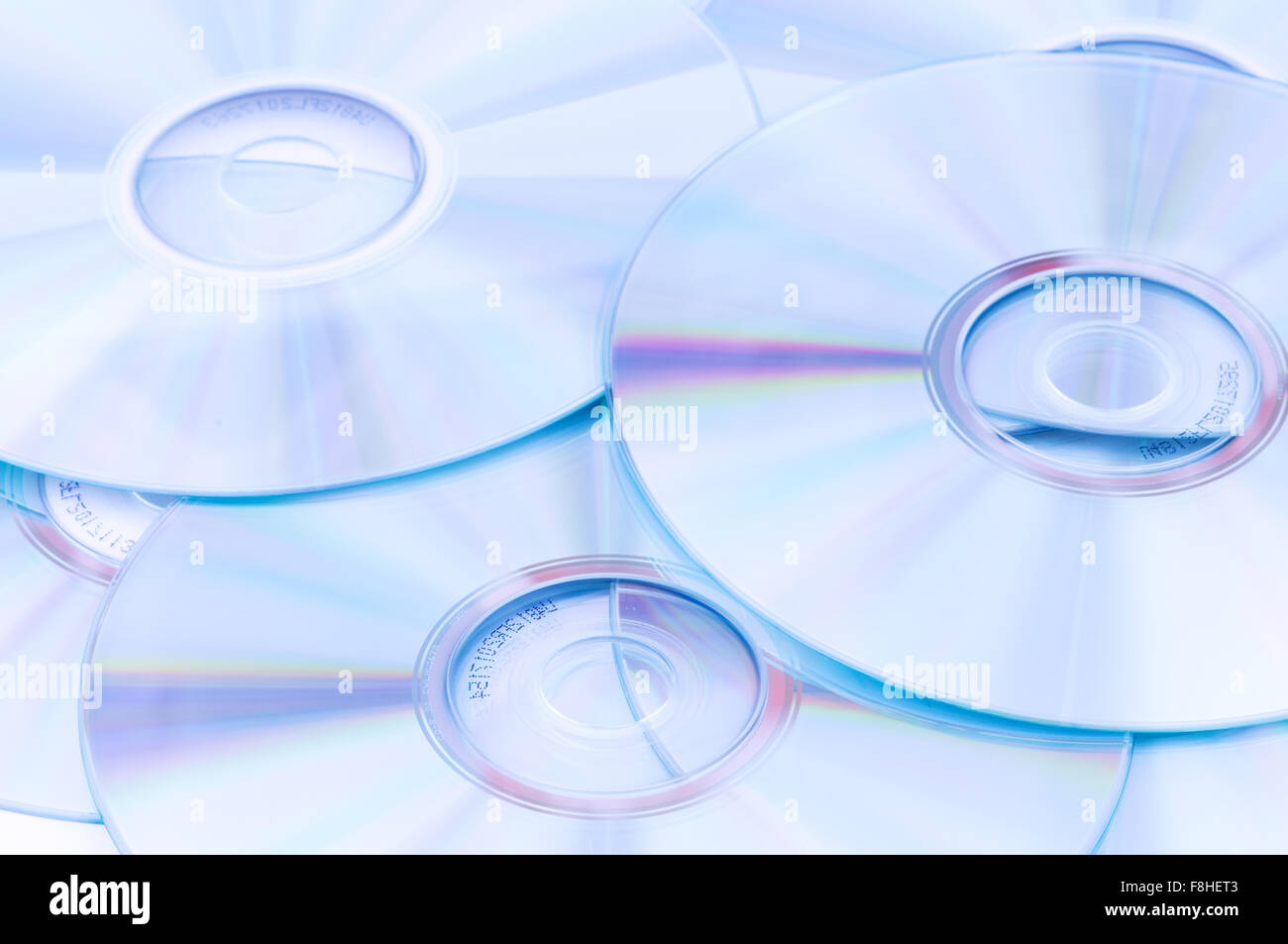 CD discks arranged at the background Stock Photo