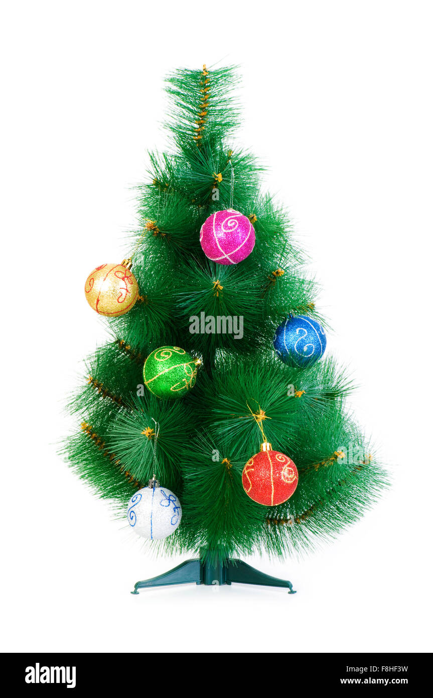 Christmas tree isolated on the white background Stock Photo - Alamy