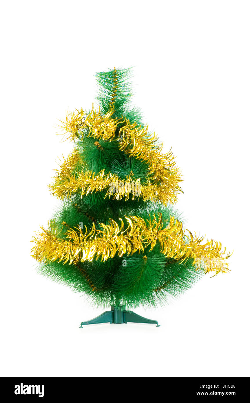 Christmas tree isolated on the white background Stock Photo - Alamy