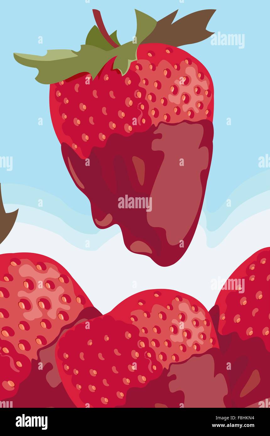 vector image of strawberry with cream Stock Vector Image & Art - Alamy