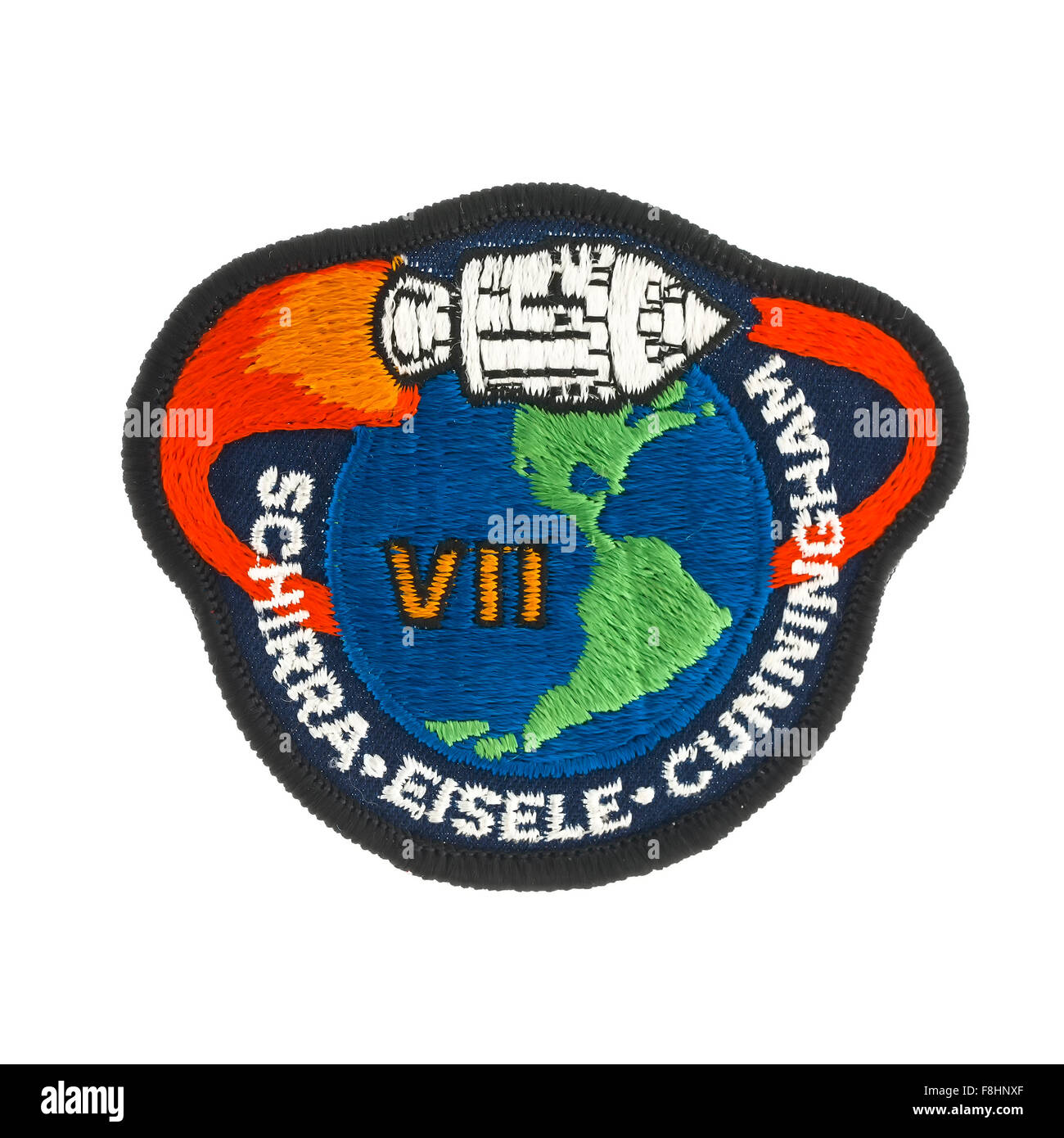 Apollo 7 Mission Badge on a White Background Stock Photo