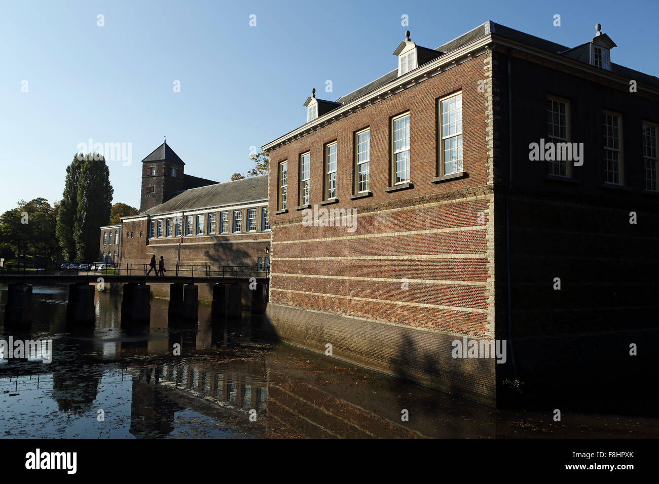 The Castle of Breda, the Netherlands. The castle has a moat and houses