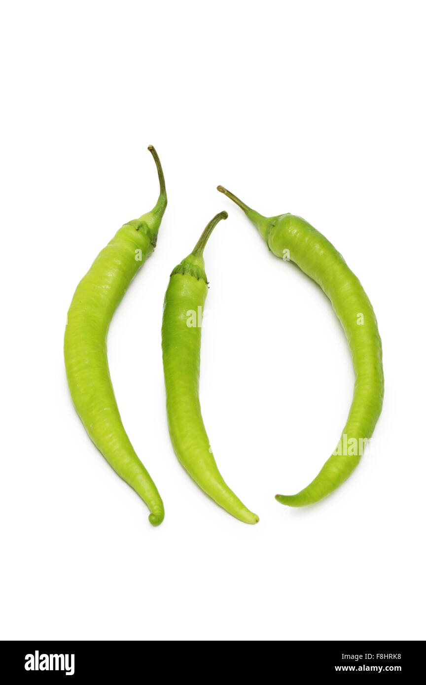 Green peppers isolated on the white background Stock Photo - Alamy