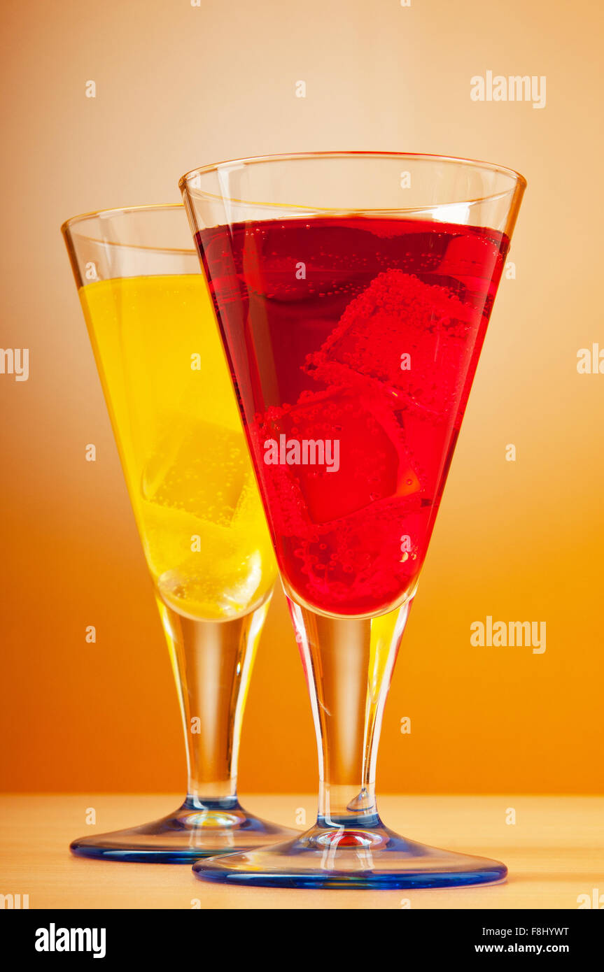 Colourful cocktail in glasses Stock Photo Alamy