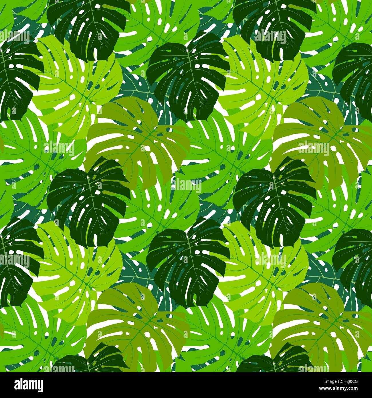 Palm Leaf Seamless Pattern Background Vector Illustration Stock Vector ...