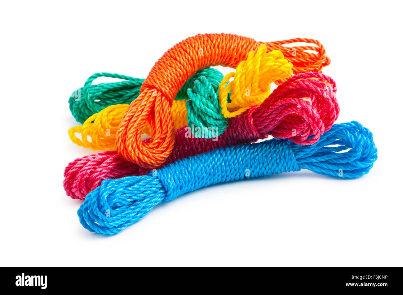 Colourful rope isolated on the white background Stock Photo - Alamy