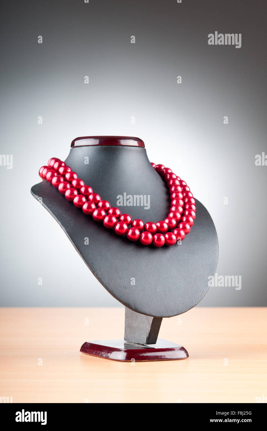 Pearl Necklace Against Gradient Background Stock Photo Alamy