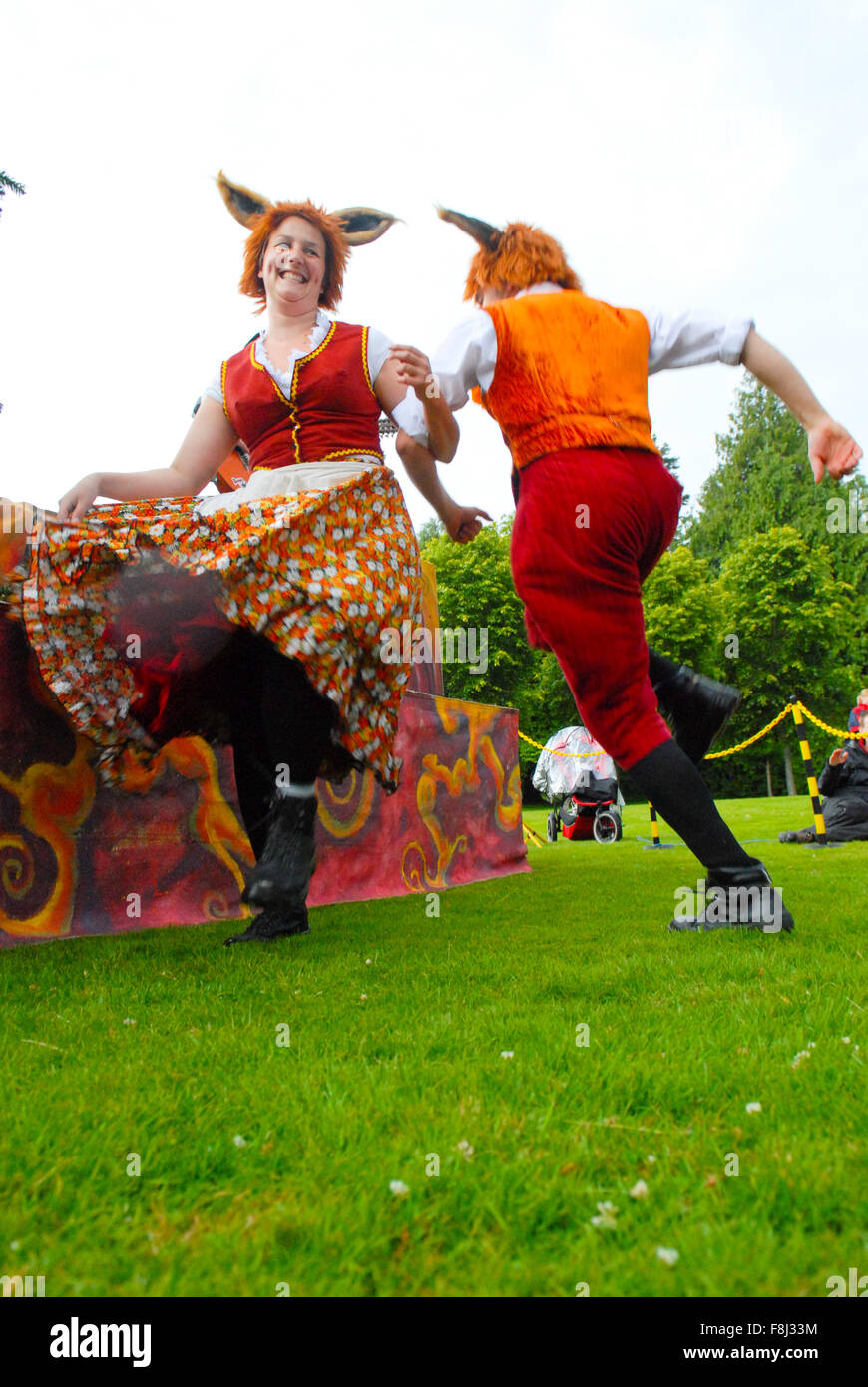 Outdoor children's theatre puppet show at Crathes Castle in