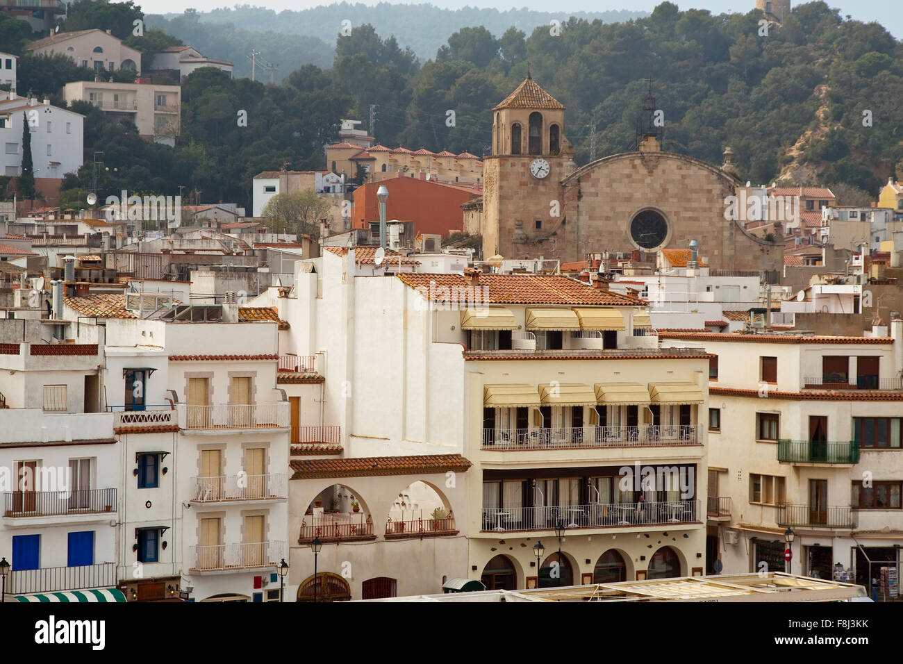 Old picturesque streets of Tossa de Mar, Spain Stock Photo