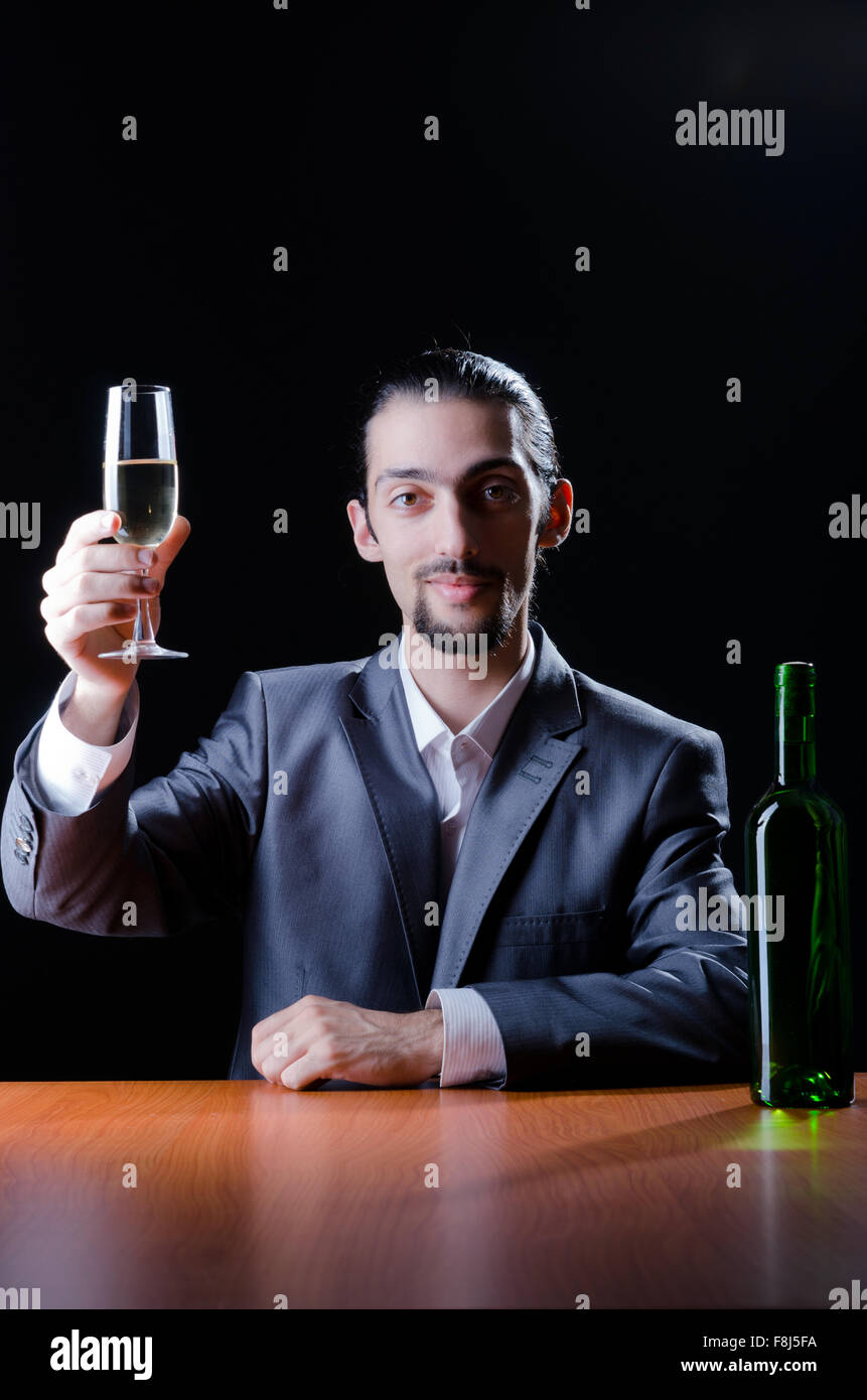 Man tasting wine in glass Stock Photo - Alamy