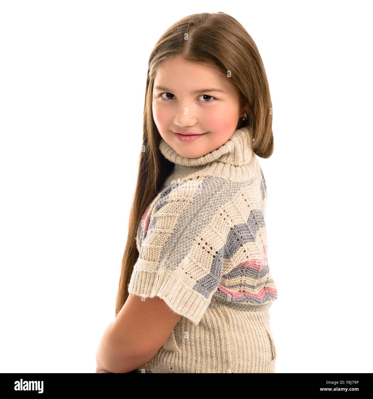 Portrait of a beautiful girl on a white background Stock Photo - Alamy