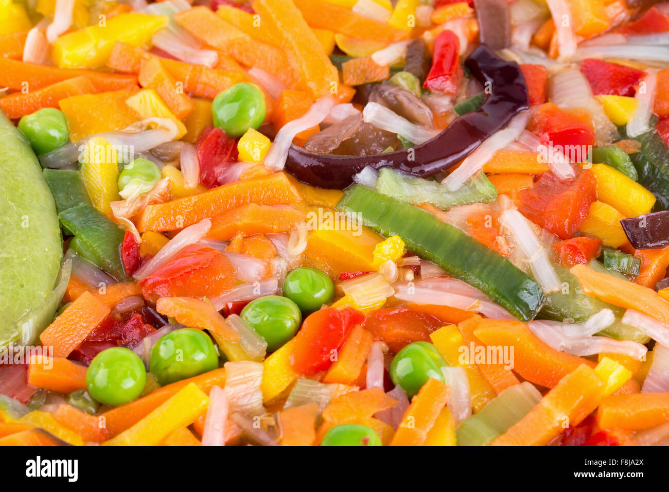 close up of cut vegetable mix. Stock Photo