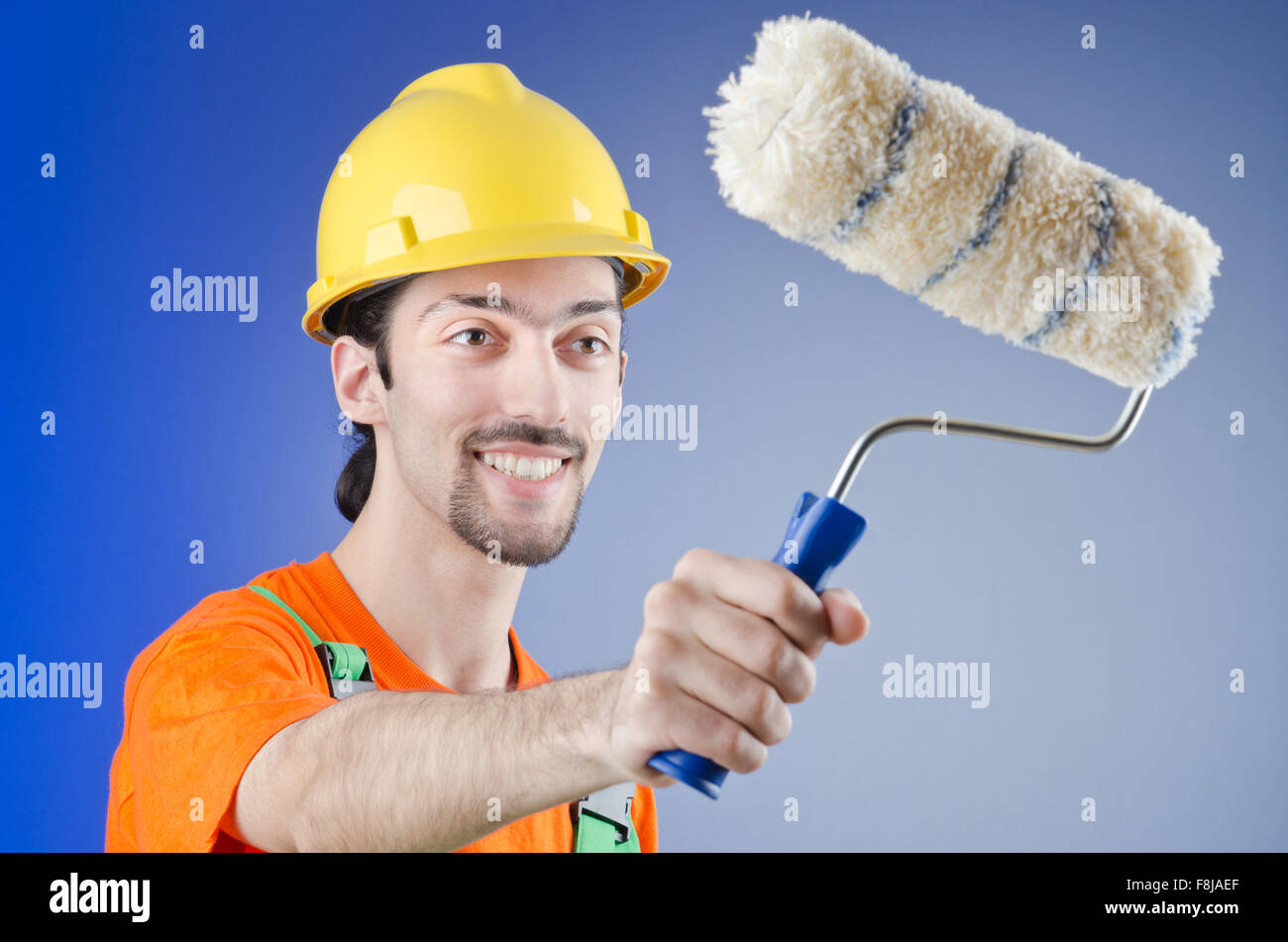 Painter In The Studio Shooting Stock Photo Alamy