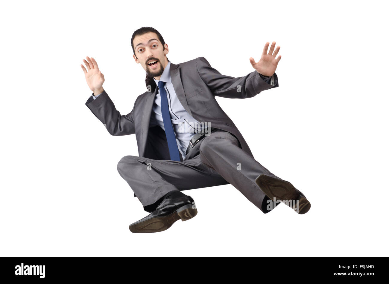 Businessman isolated on the white background Stock Photo - Alamy