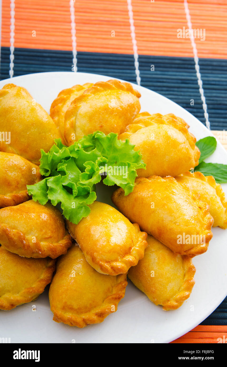 Plate full of tasty meat patties Stock Photo Alamy