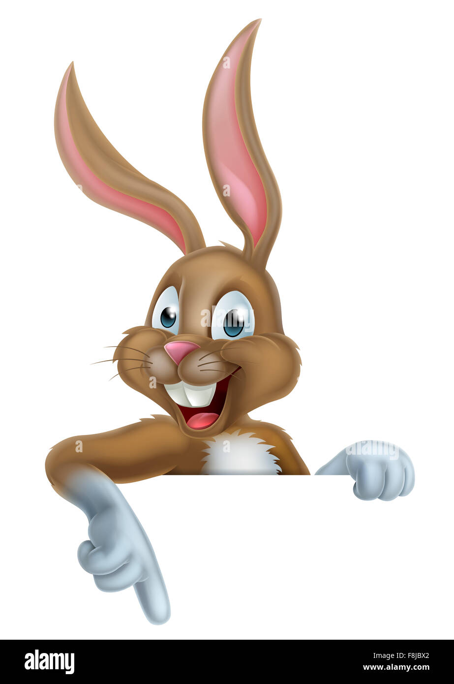 Cartoon bunny rabbit pointing background hi-res stock photography and