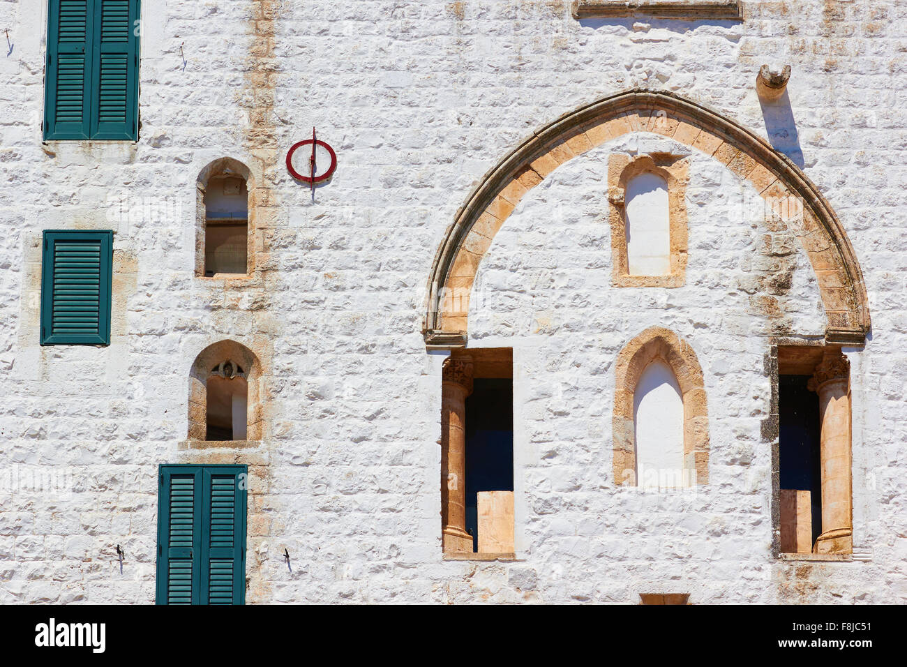 White city walls of Ostuni known as La Citta Bianca (the white city) Brindisi Province Apulia Puglia Italy Europe Stock Photo