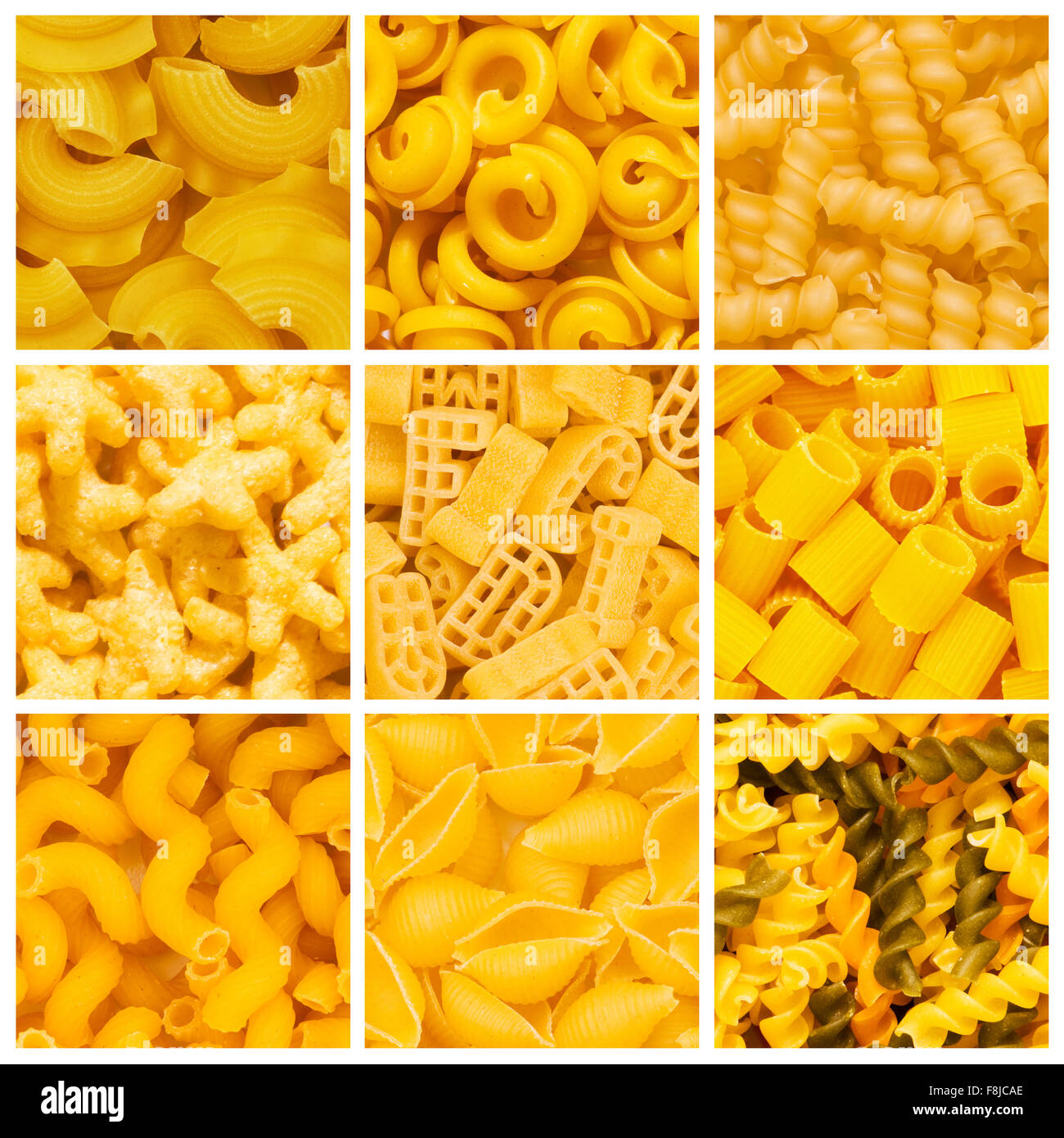 Set of various pasta backgrounds Stock Photo Alamy