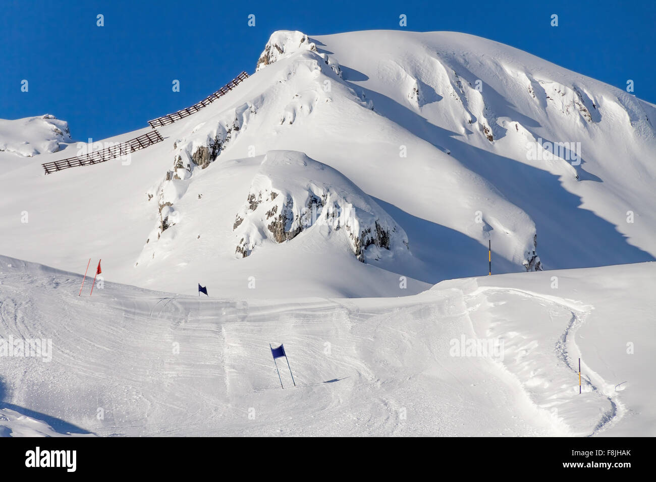 The track giant slalom. Stock Photo