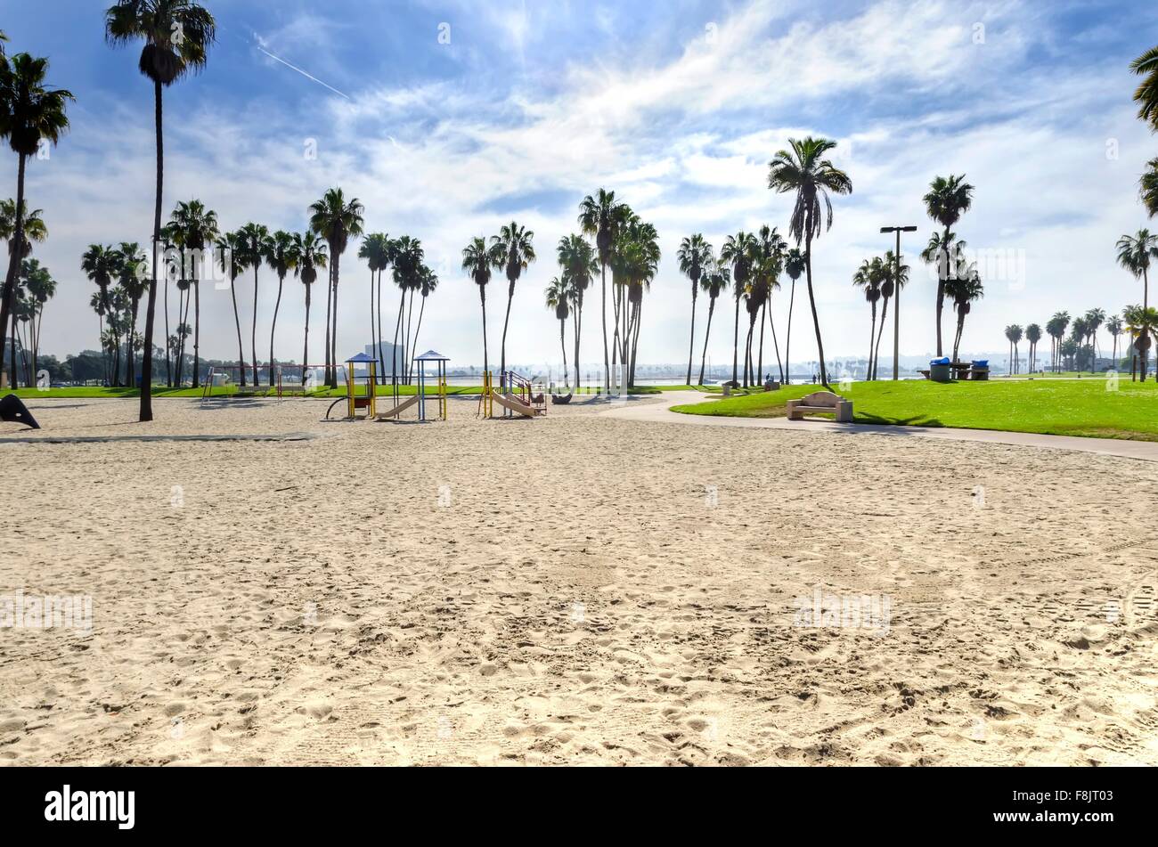 The Bonita cove park in southern Mission Bay over the Pacific beach in San Diego, California in the United States of America. A Stock Photo