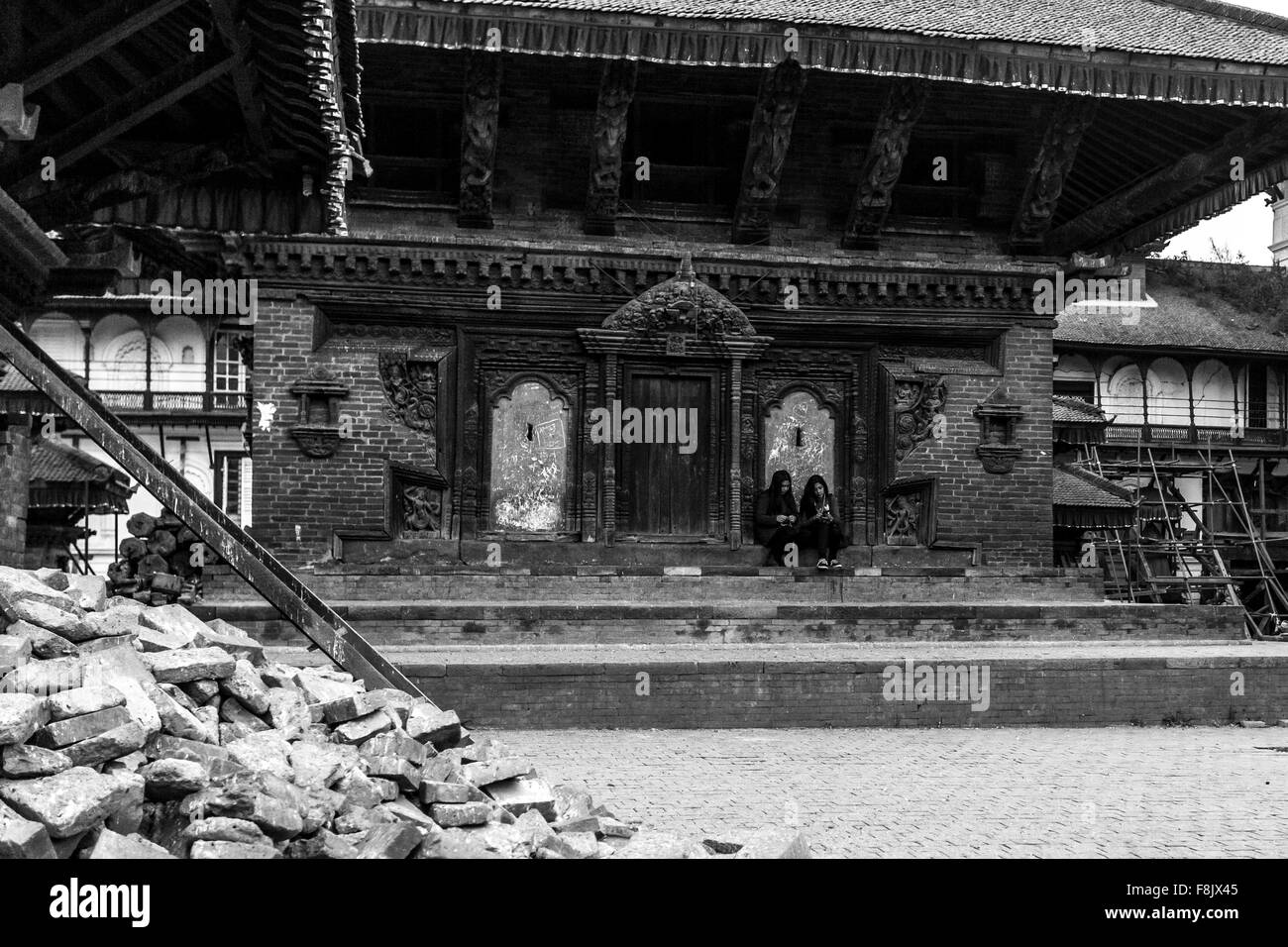 Street scene in central Kathmandu, Nepal Stock Photo