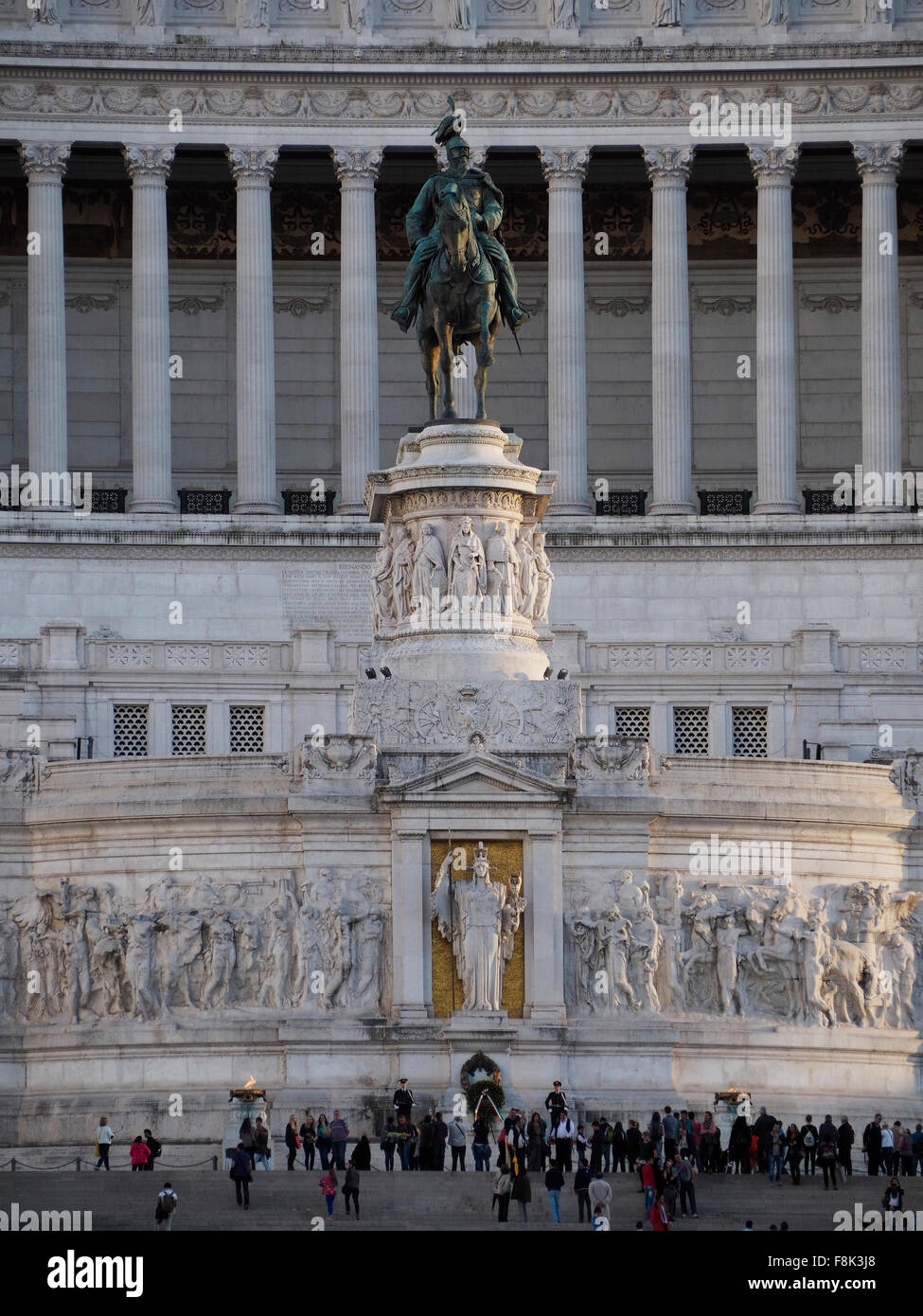 The Altar of the Nation, monument of Vittorio Emanuele II, celebrating the unification of Italy, in Rome, Italy. Stock Photo