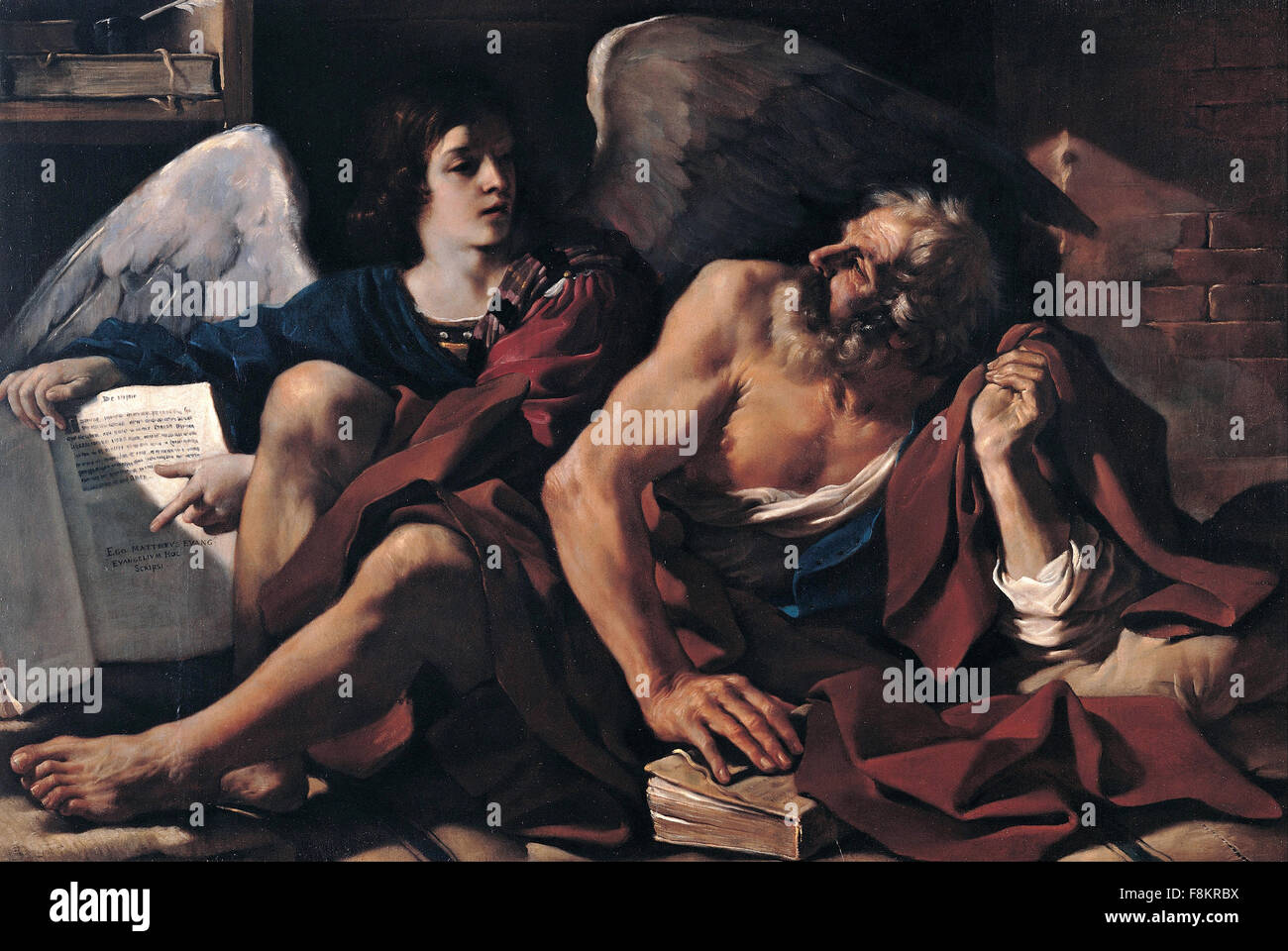 Giovanni Francesco Barbieri - Guercino - Saint Matthew and the Angel Stock Photo