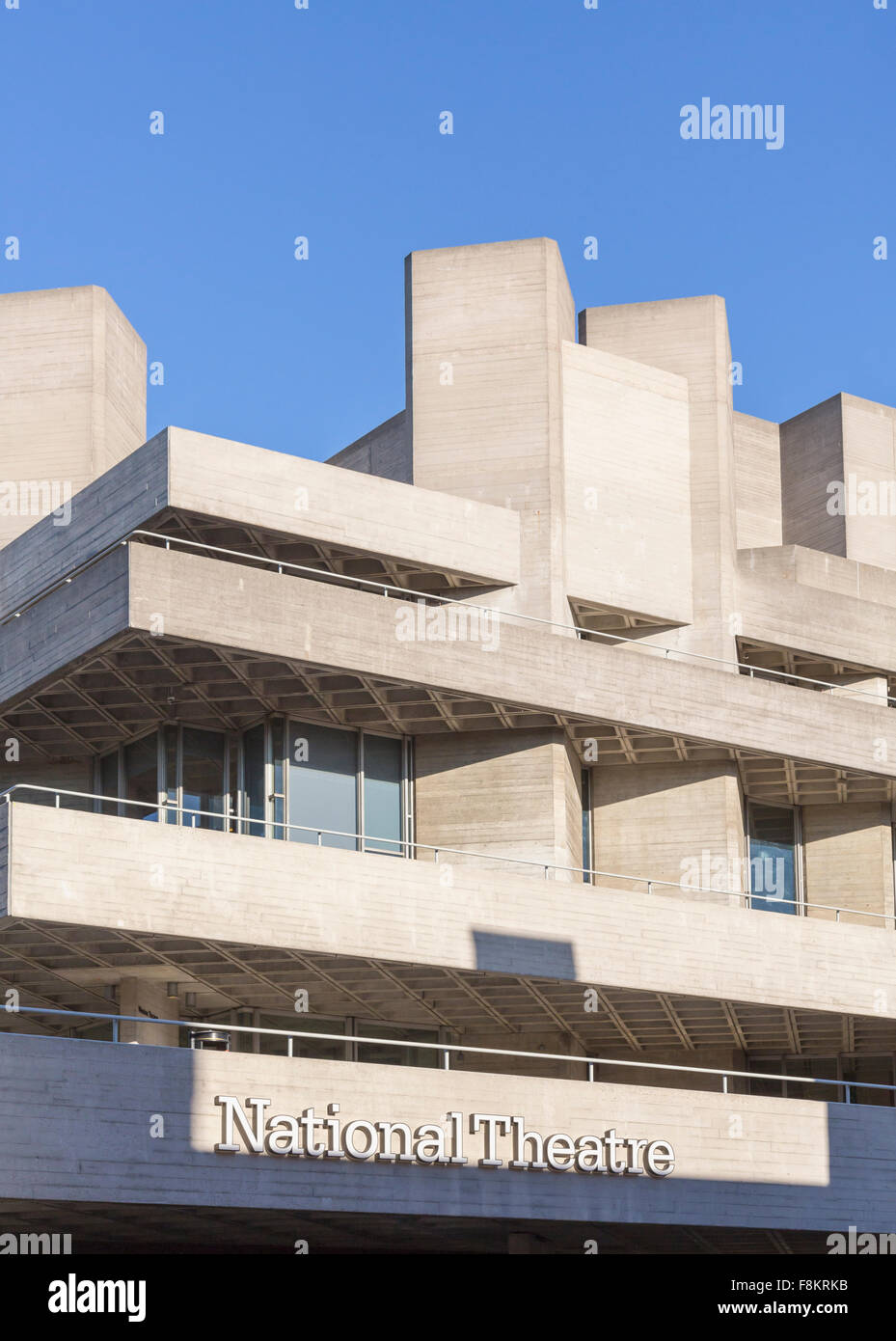 Entrance to National Theatre on South Bank, London, England, UK Stock Photo