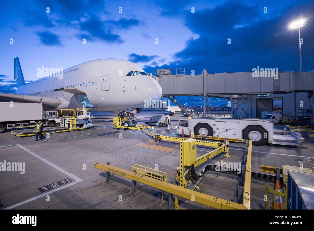 A380 Aircraft On Stand At Airport Stock Photo Alamy A380 Aircraft On Stand At Airport Stock Photo Alamy