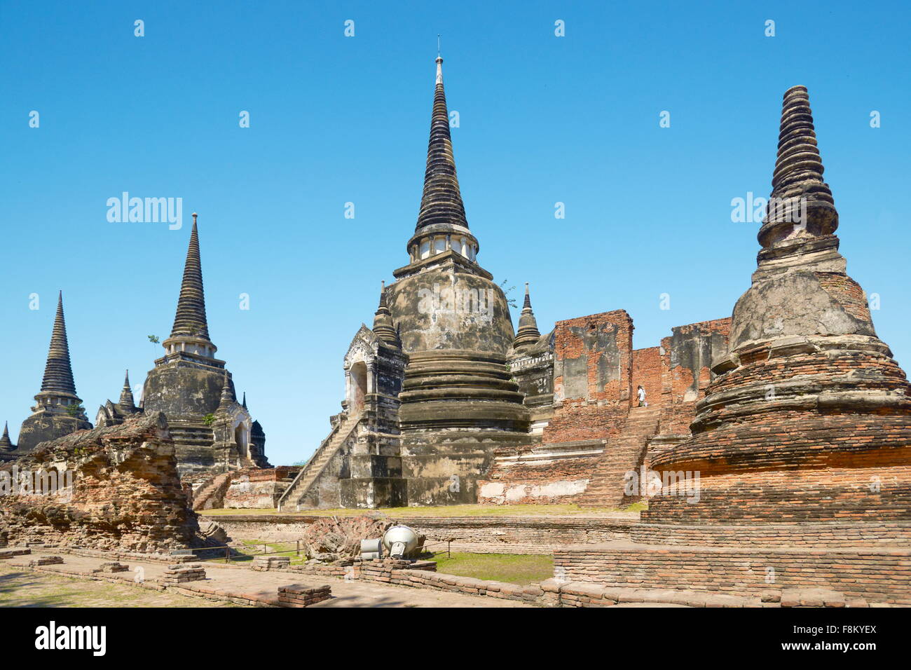 Thailand - Ayutthaya, ruins Wat Phra Si Sanphet Temple, UNESCO Stock Photo