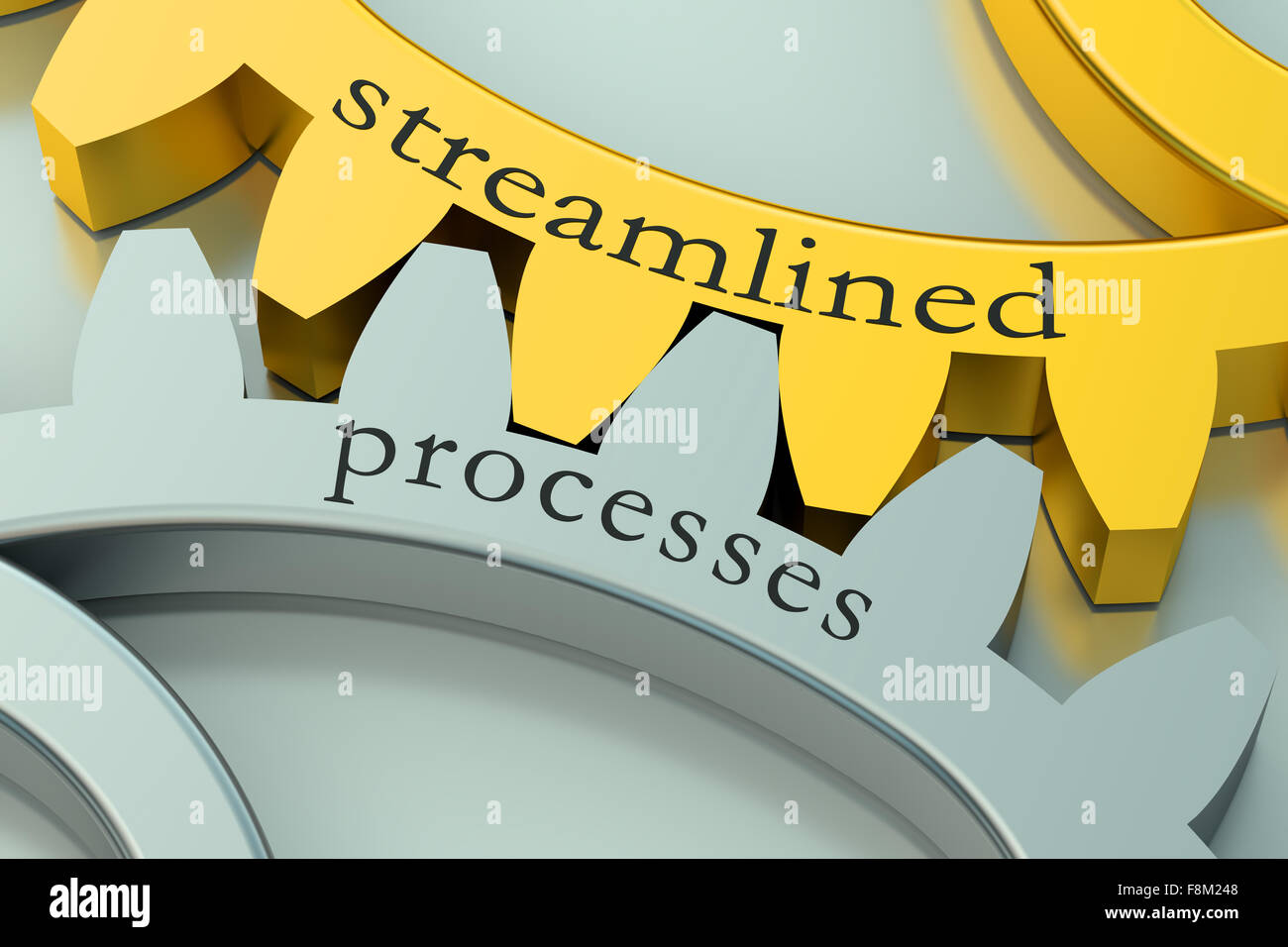 streamlined processes concept on the gearwheels Stock Photo