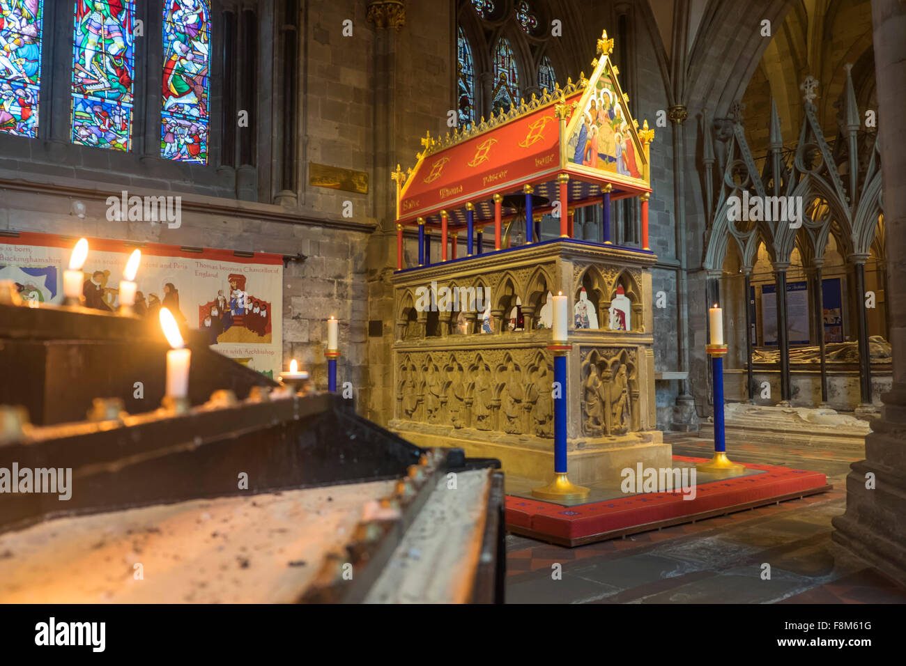 Hereford City Herefordshire England Hereford Cathedral Tomb of St Thomas of Cantaloupe Stock Photo